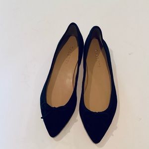 Navy suede ballet flats